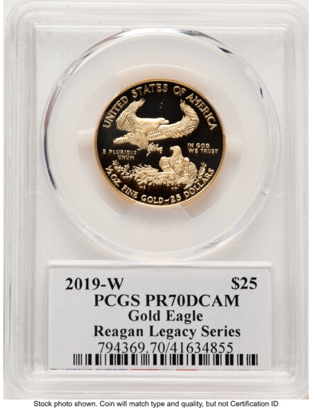 2019-W Proof Gold Eagle 1/2 oz Reagan Legacy Series Michael Reagan 70 PCGS