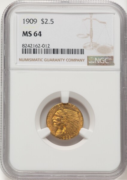 1909 $2 1/2 64 NGC