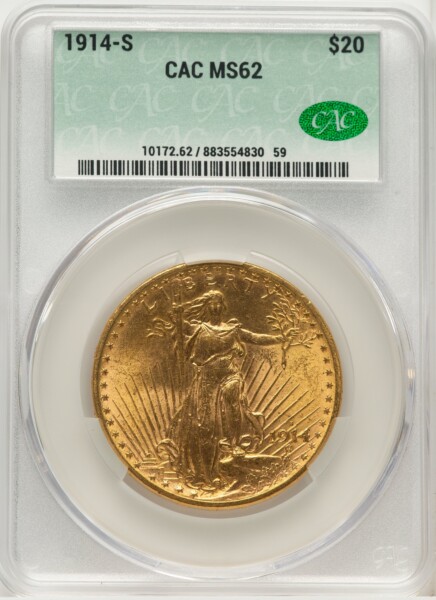 1914-S $20 62 CACG