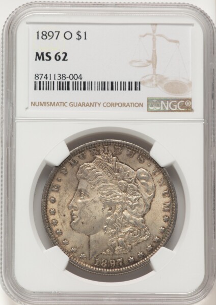 1897-O S$1 Brown Label 62 NGC