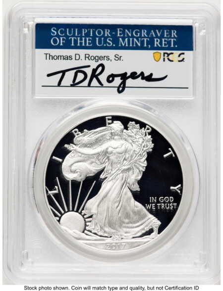 2017-W Proof Silver Eagle 1 oz TD Rogers 70 PCGS