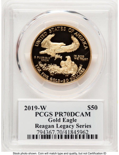 2019-W Proof Gold Eagle 1 oz Reagan Legacy Series Michael Reagan 70 PCGS