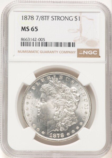 1878 7/8TF S$1 STRONG 65 NGC