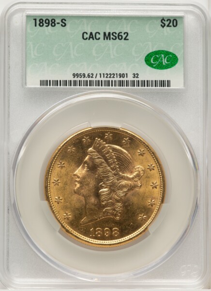 1898-S $20 62 CACG
