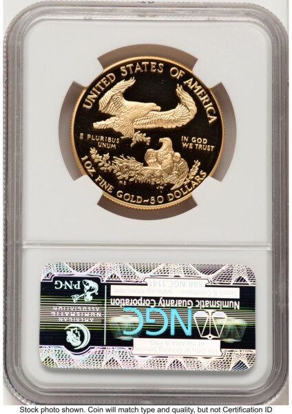1996-W Proof Gold Eagle 1 oz Brown Label 70 NGC
