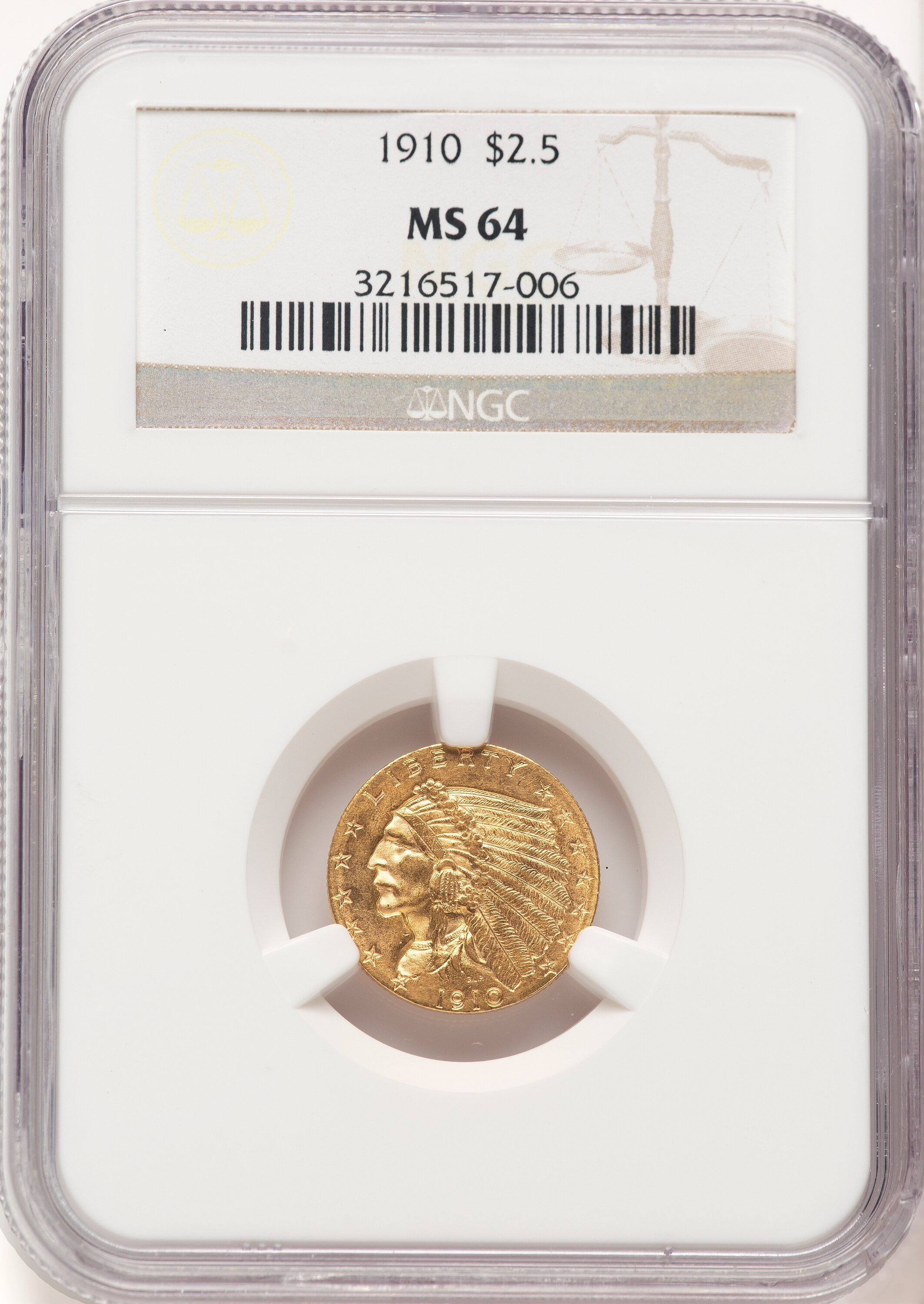 1910 $2 1/2 64 NGC