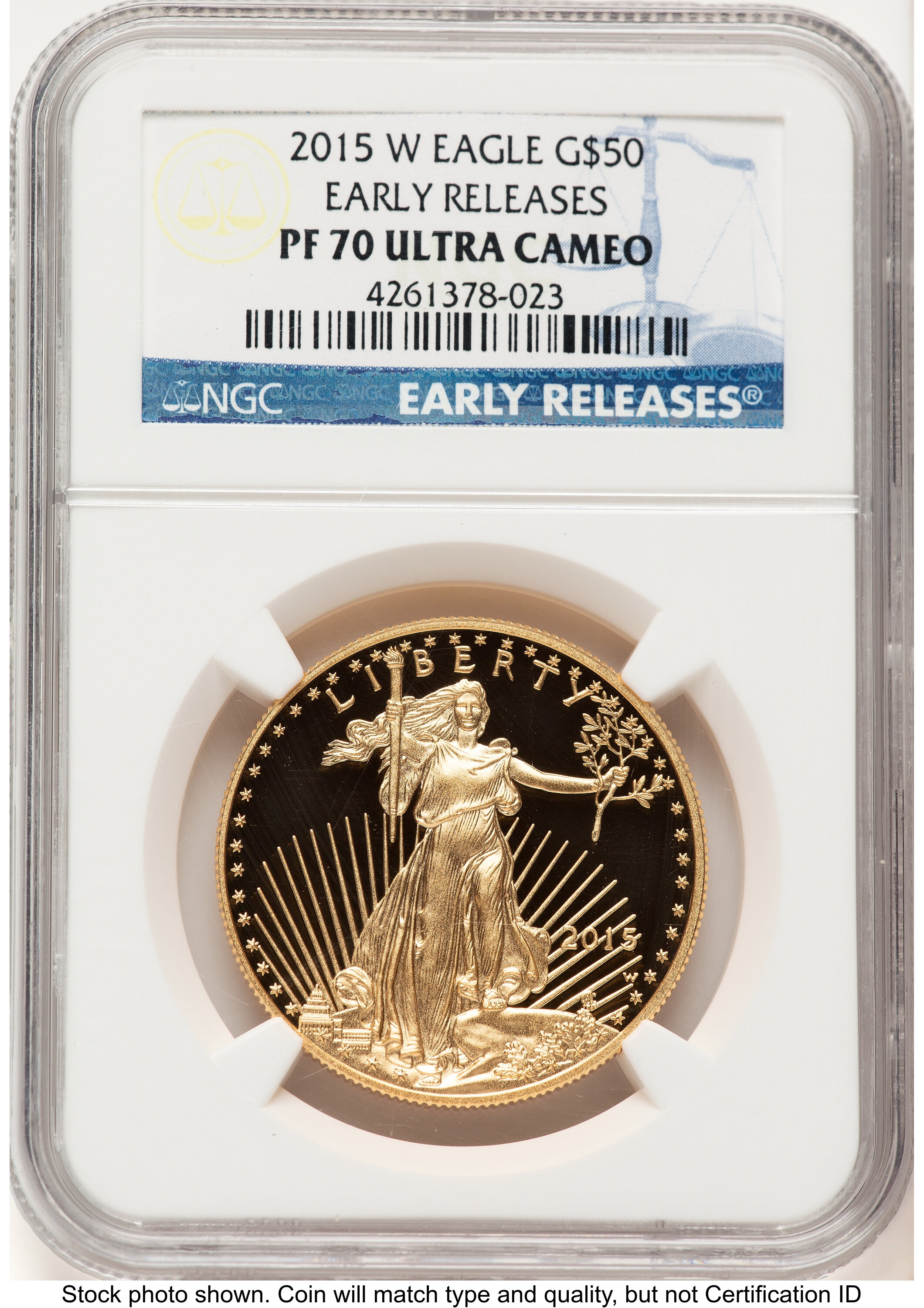 2015-W Proof Gold Eagle 1 oz ER Blue 70 NGC