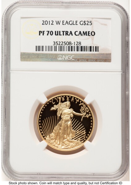 2012-W Proof Gold Eagle 1/2 oz Brown Label 70 NGC