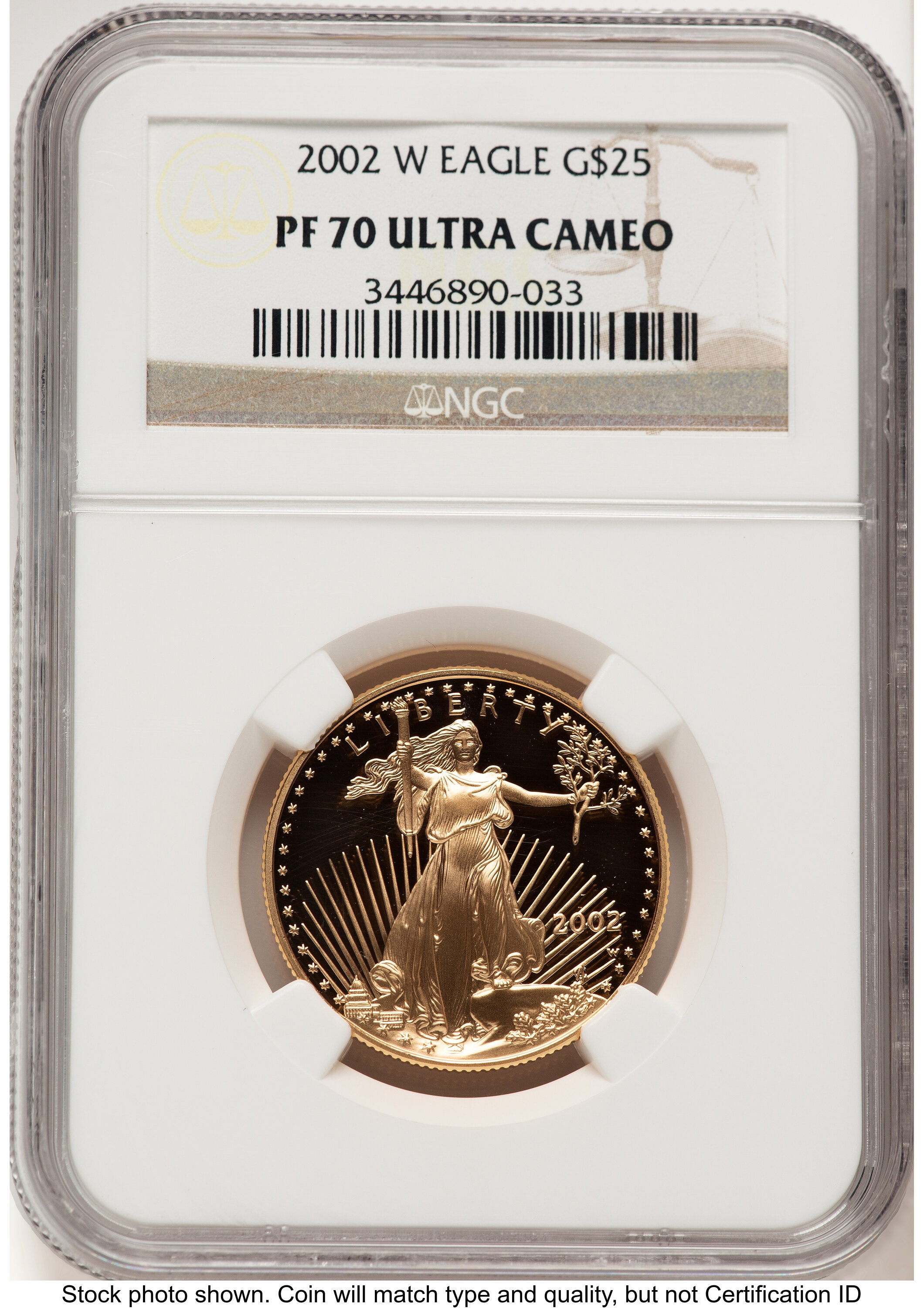 2002-W Proof Gold Eagle 1/2 oz Brown Label 70 NGC