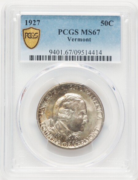 1927 50C Vermont, MS PCGS Secure 67 PCGS