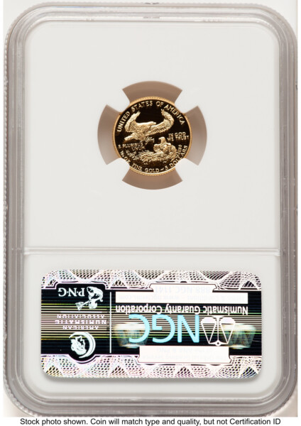 1990-P Proof Gold Eagle 1/10 oz Brown Label 70 NGC