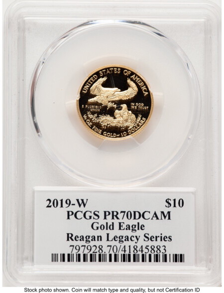 2019-W Proof Gold Eagle 1/4 oz Reagan Legacy Series Michael Reagan 70 PCGS