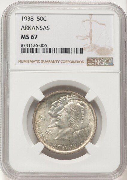 1938 50C Arkansas, MS Brown Label 67 NGC