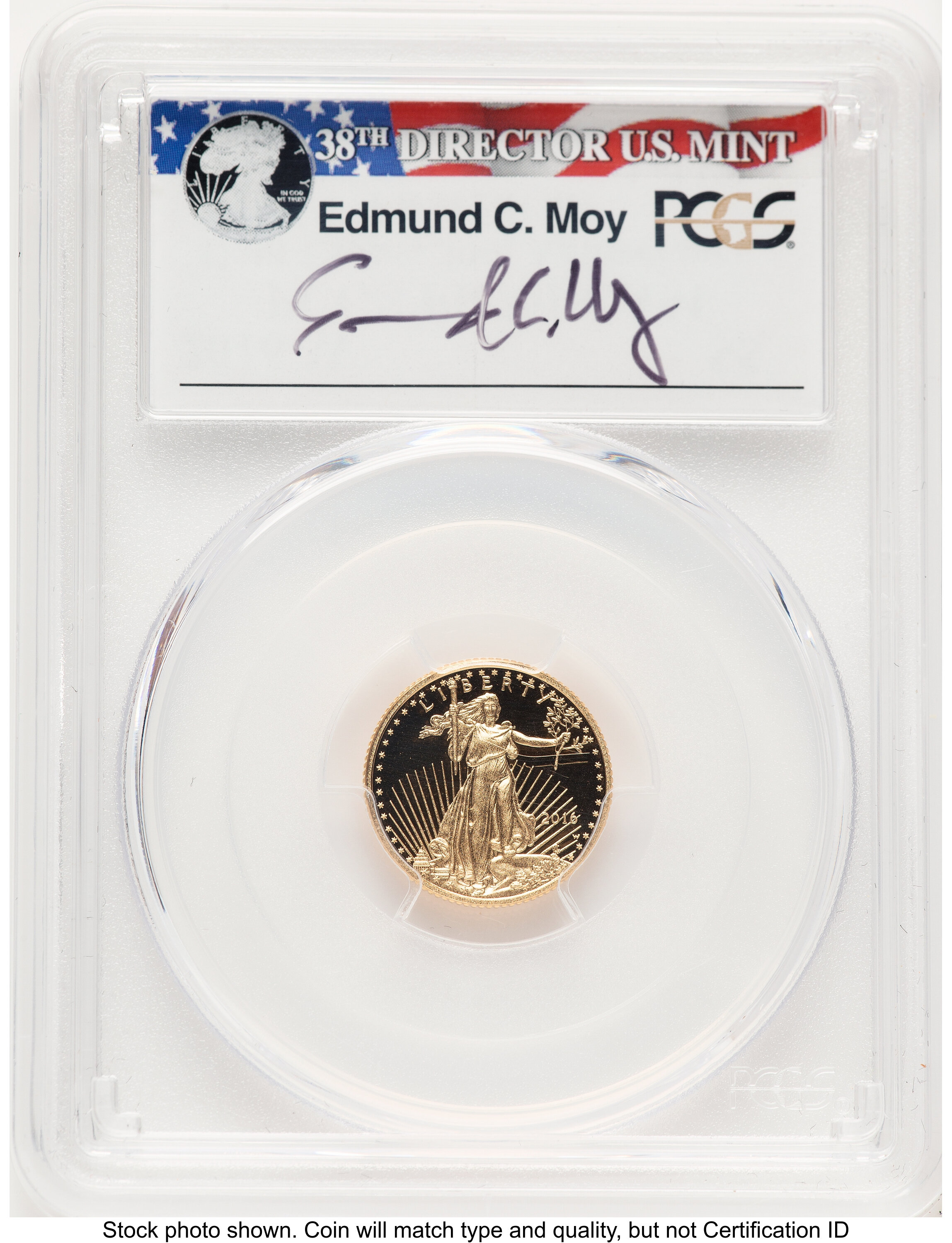 2016-W Proof Gold Eagle 1/10 oz FS Ed Moy 70 PCGS