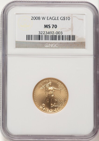 2008-W $10 Quarter-Ounce Gold Eagle, MS 70 NGC