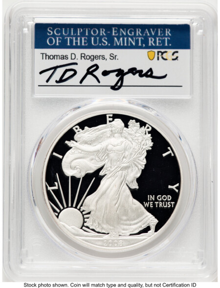 2008-W Proof Silver Eagle 1 oz TD Rogers 70 PCGS