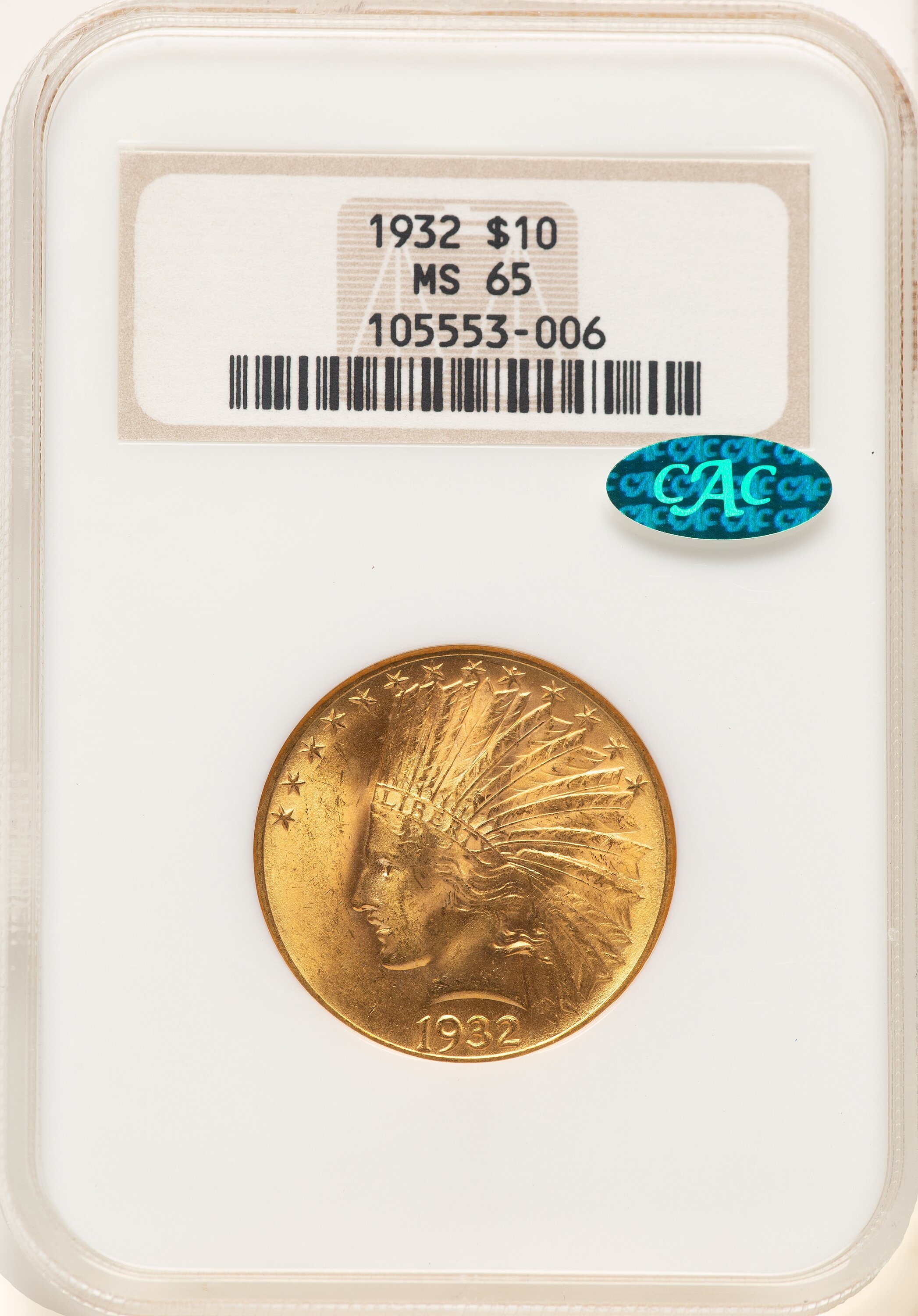 1932 $10 CAC 65 NGC