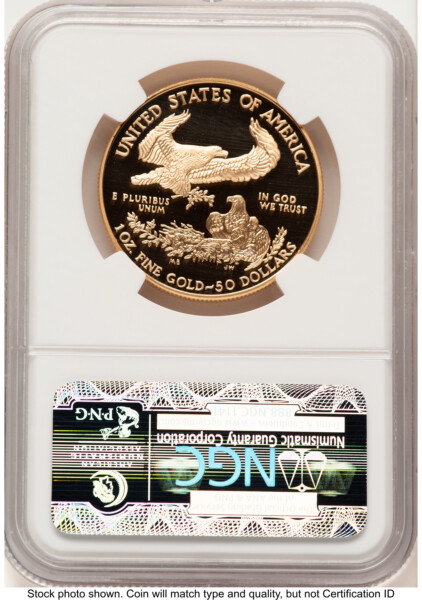 2005-W Proof Gold Eagle 1 oz Brown Label 70 NGC