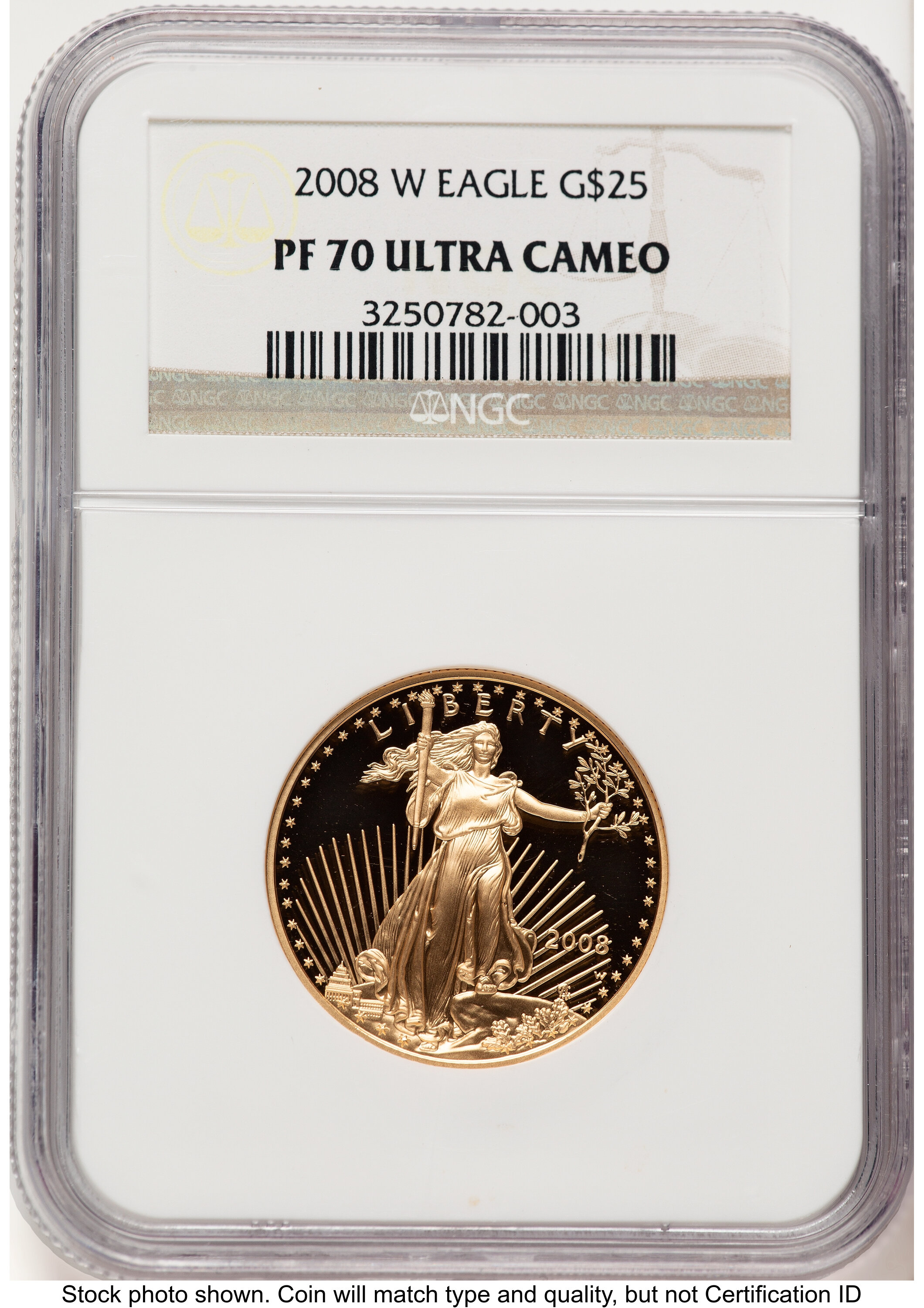 2008-W Proof Gold Eagle 1/2 oz Brown Label 70 NGC