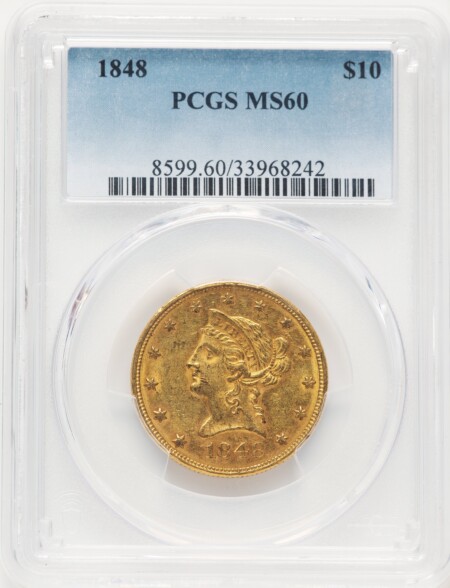 1848 $10 Blue Gradient 60 PCGS
