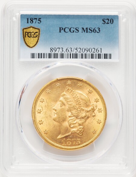 1875 $20 PCGS Secure 63 PCGS