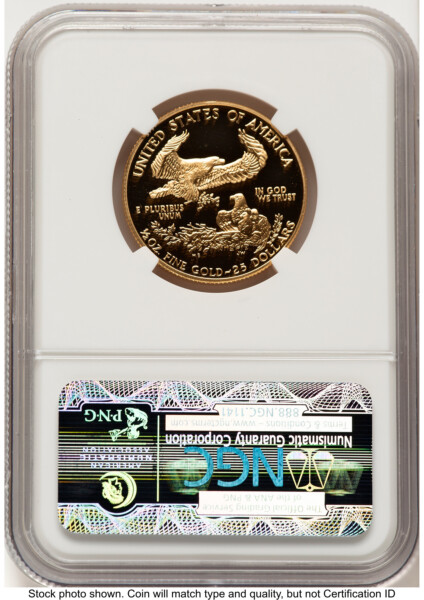 1992-P Proof Gold Eagle 1/2 oz Brown Label 70 NGC