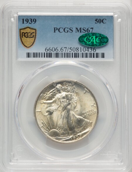 1939 50C CAC PCGS Secure 67 PCGS
