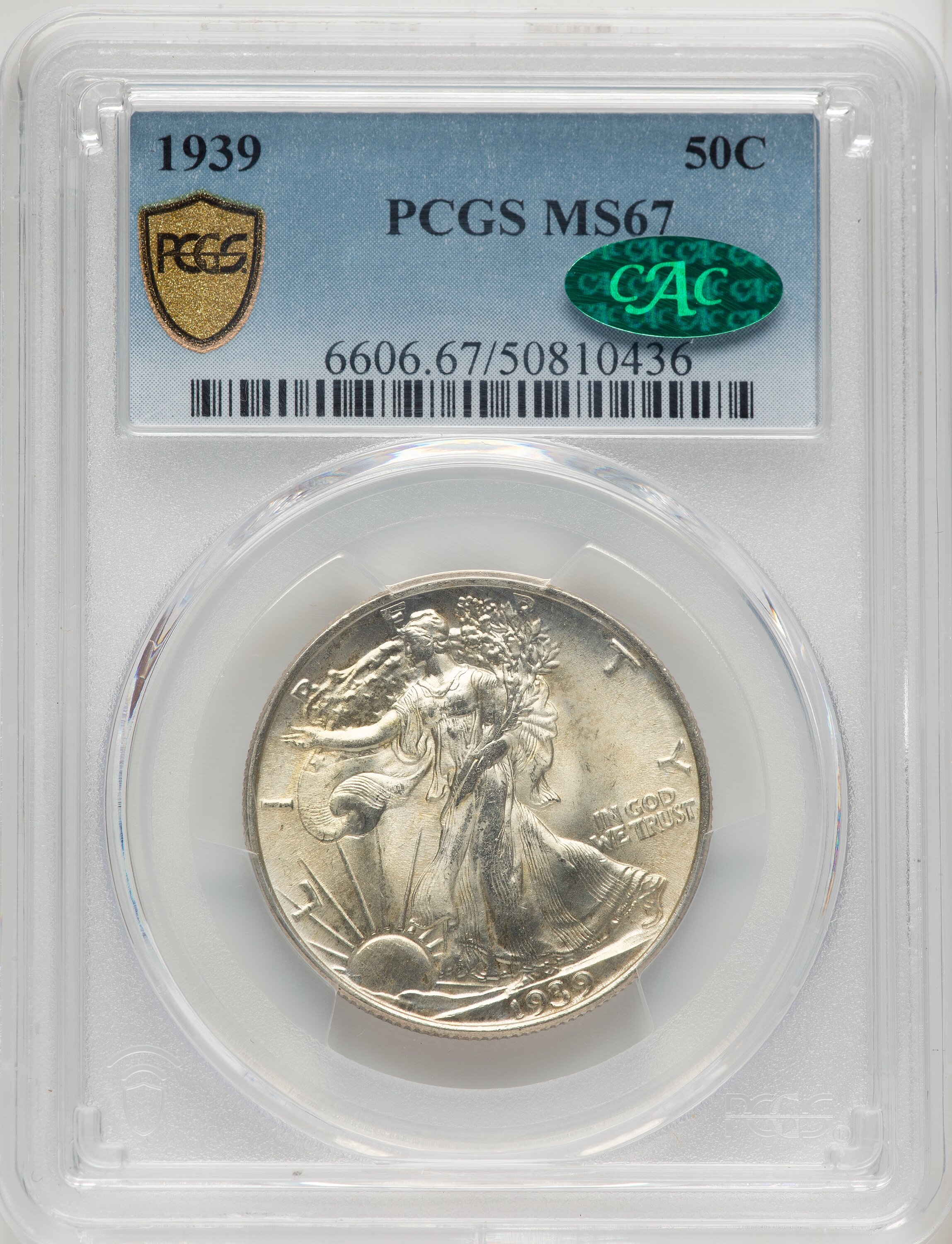 1939 50C CAC PCGS Secure 67 PCGS