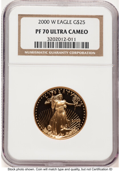 2000-W Proof Gold Eagle 1/2 oz Brown Label 70 NGC