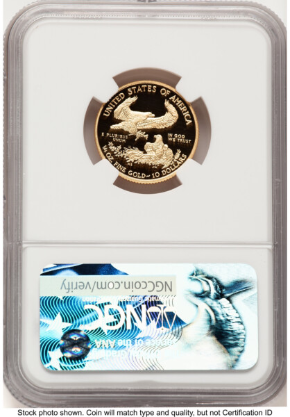 2017-W Proof Gold Eagle 1/4 oz ER Blue 70 NGC