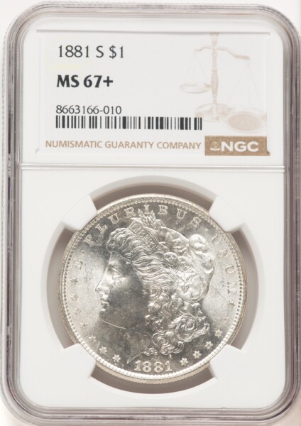 1881-S S$1 NGC Plus 67 NGC