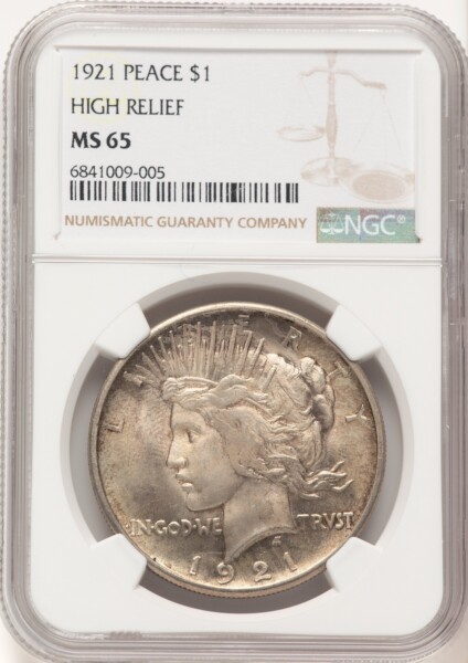 1921 S$1 Peace, MS 65 NGC