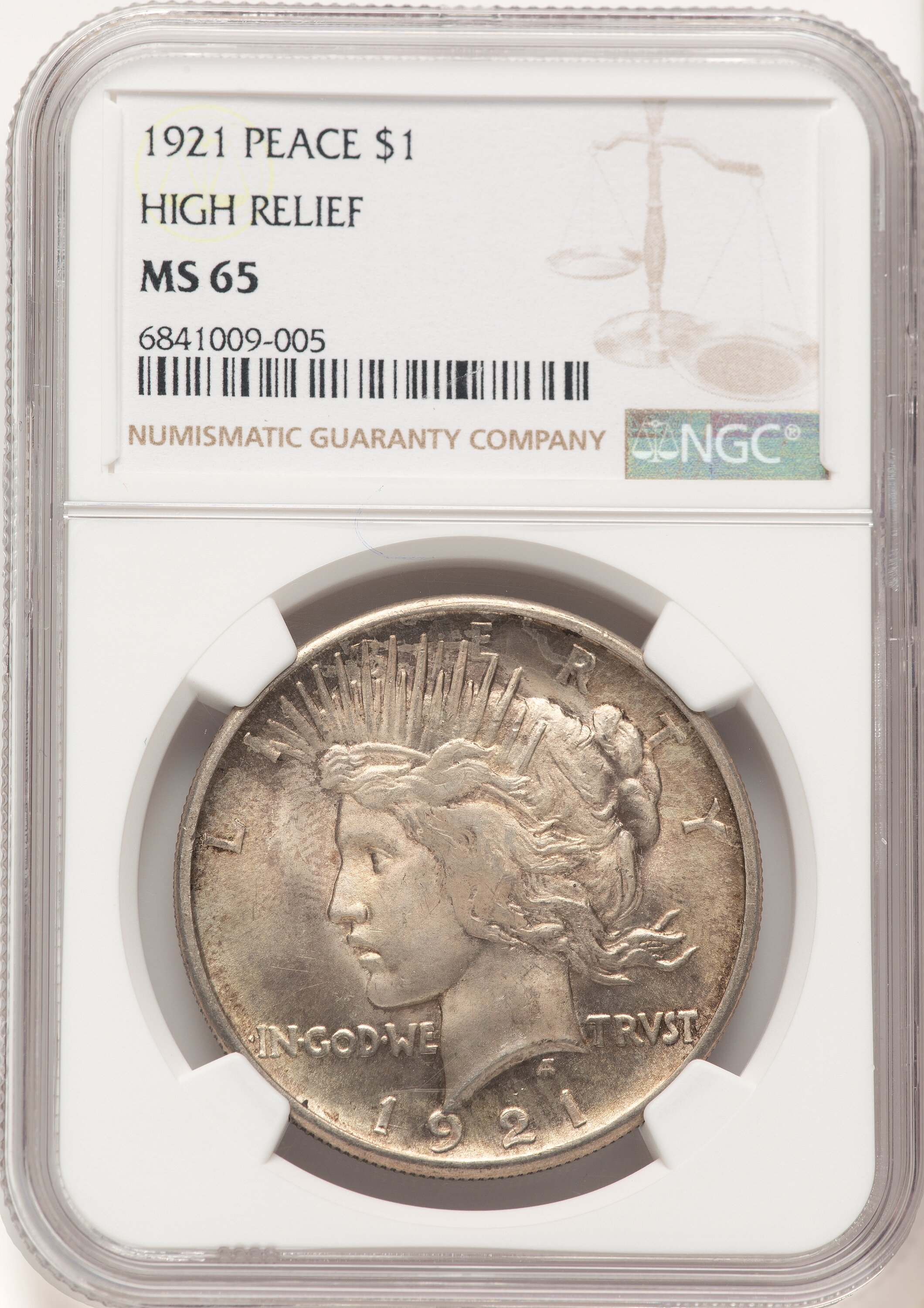 1921 S$1 Peace, MS 65 NGC