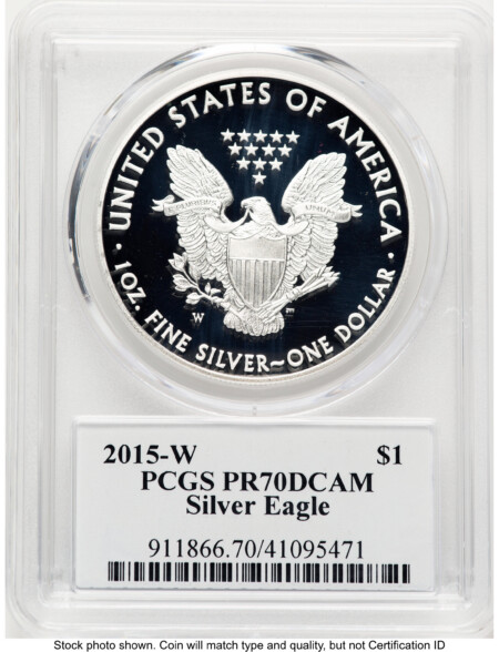 2015-W Proof Silver Eagle 1 oz TD Rogers 70 PCGS