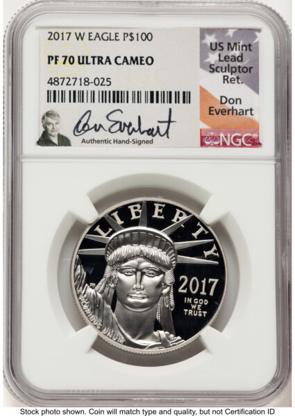 2017-W Proof Platinum Eagle 1 oz Don Everhart 70 NGC