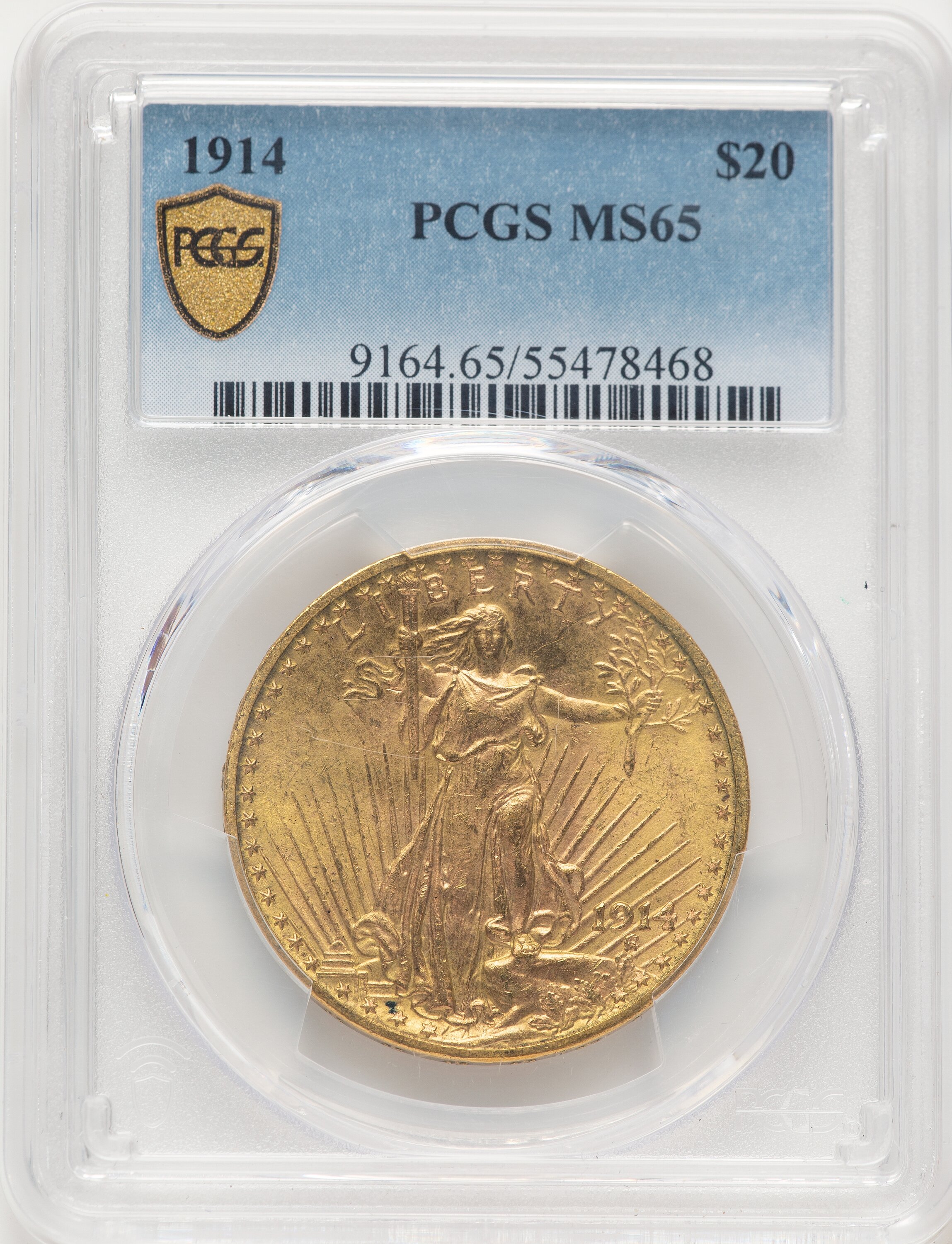 1914 $20 PCGS Secure 65 PCGS