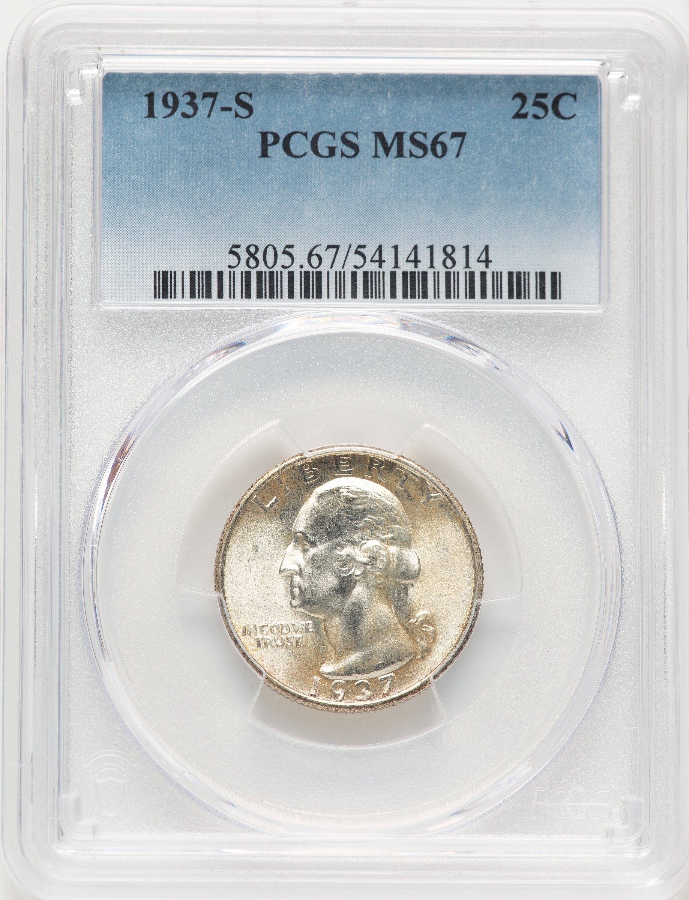 1937-S 25C 67 PCGS