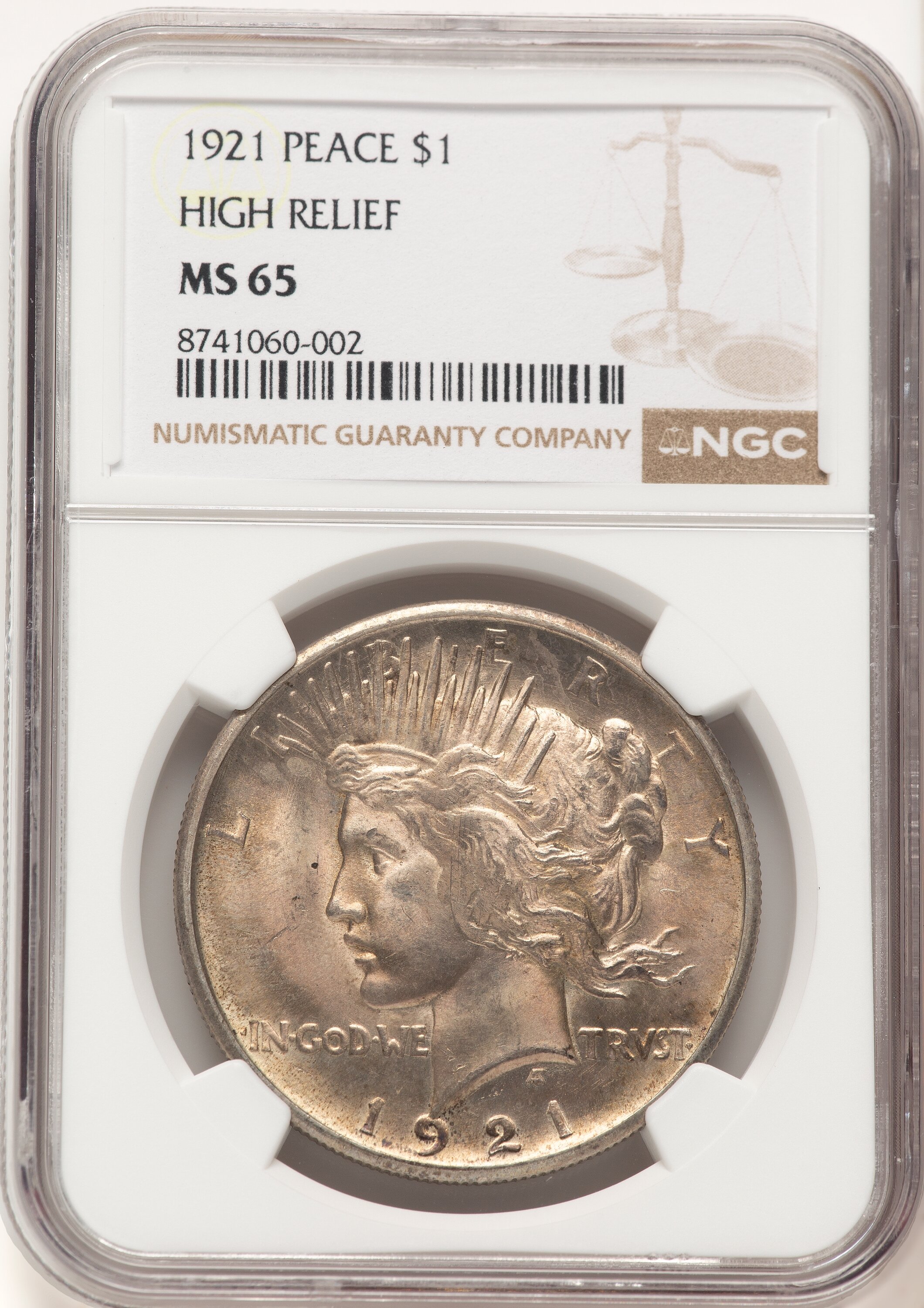 1921 S$1 Peace, MS 65 NGC