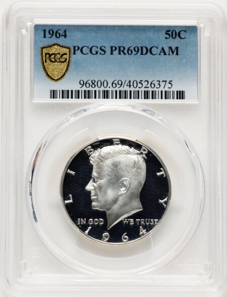 1964 50C, DC PCGS Secure Blue Gradient 69 PCGS
