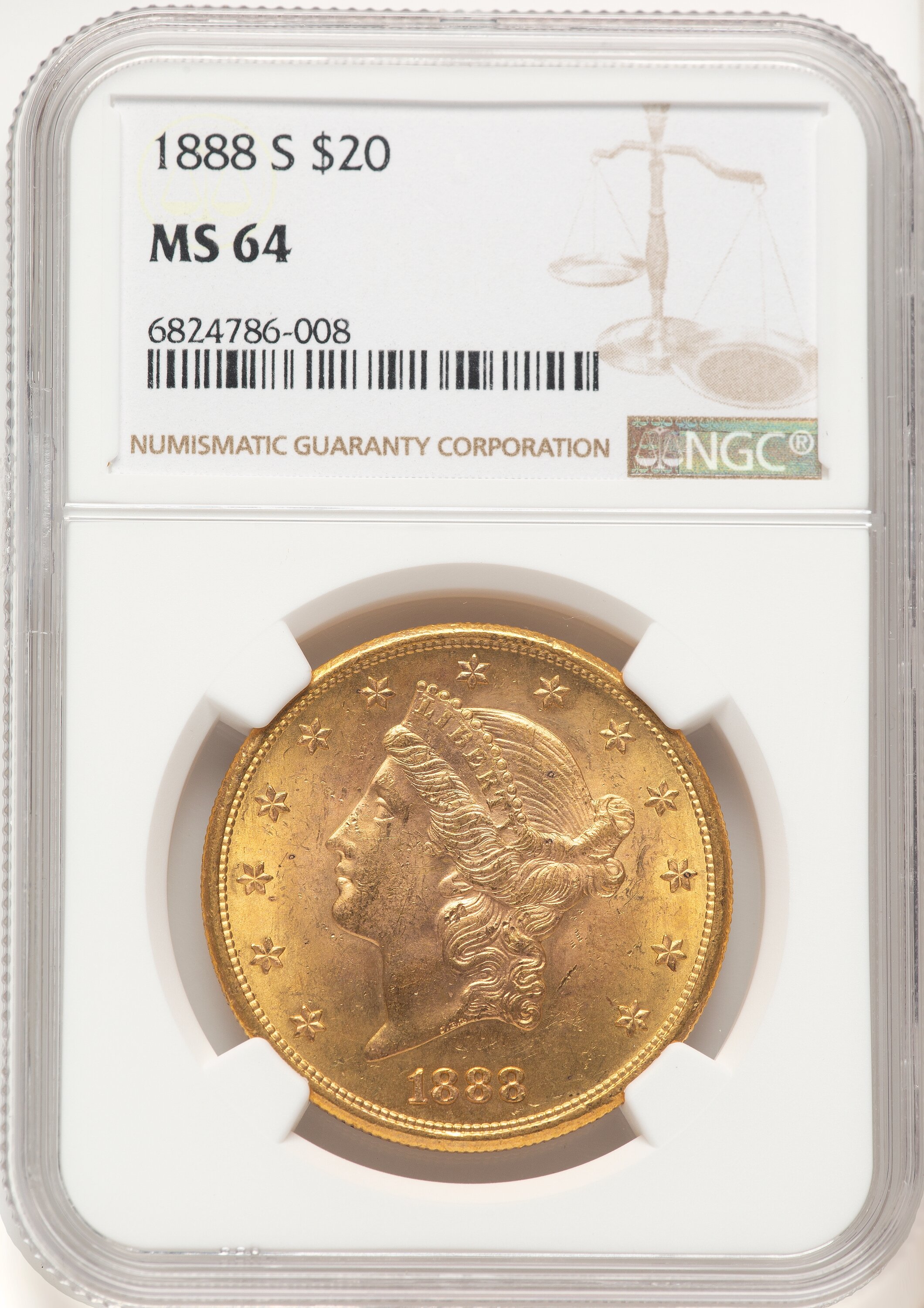 1888-S $20 64 NGC