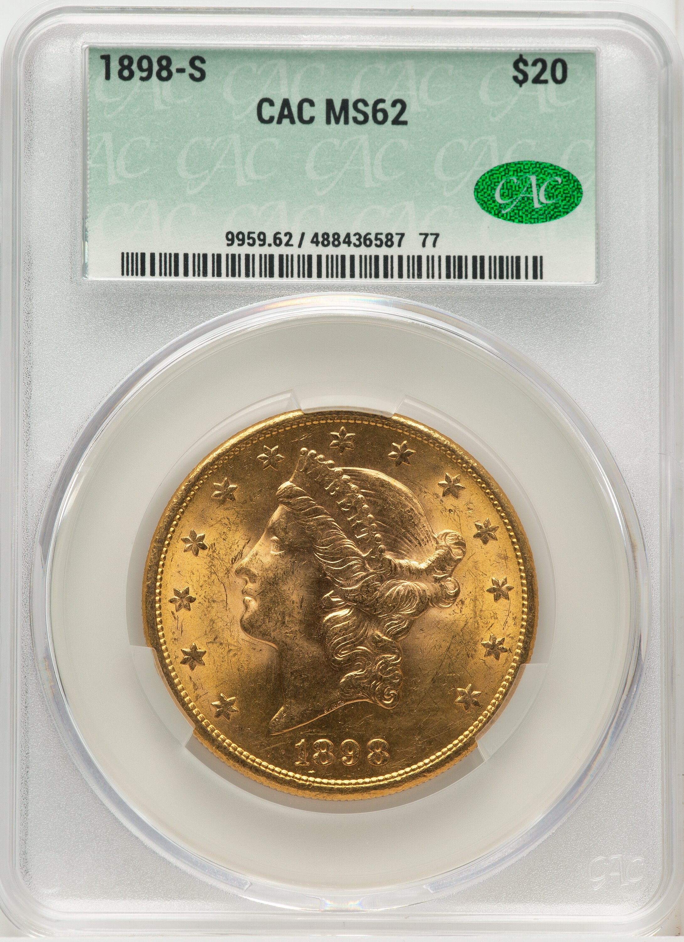 1898-S $20 62 CACG