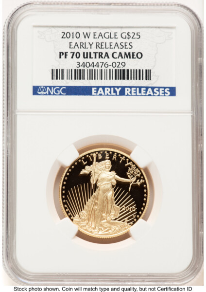 2010-W Proof Gold Eagle 1/2 oz ER Blue 70 NGC