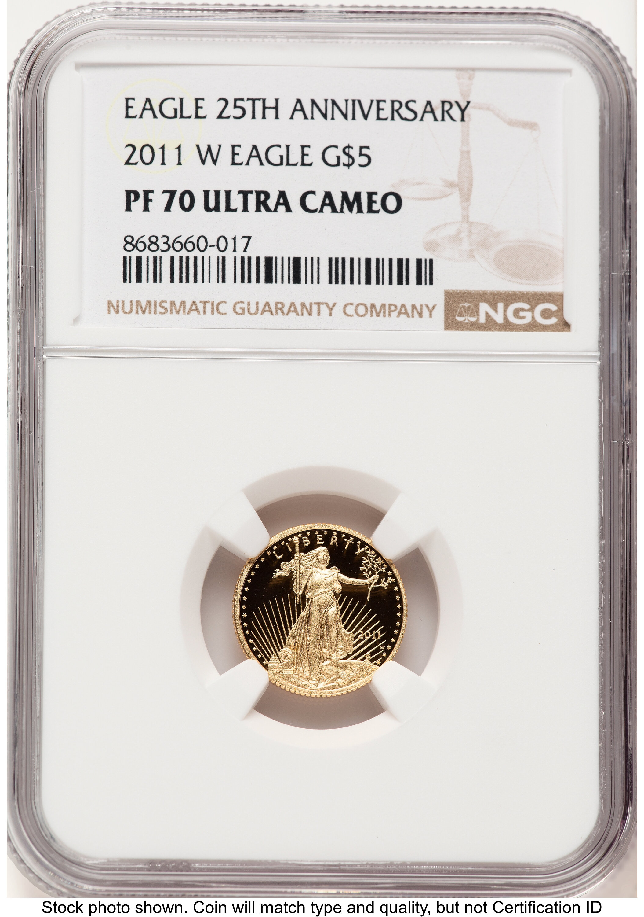 2011-W Proof Gold Eagle 1/10 oz Brown Label 70 NGC