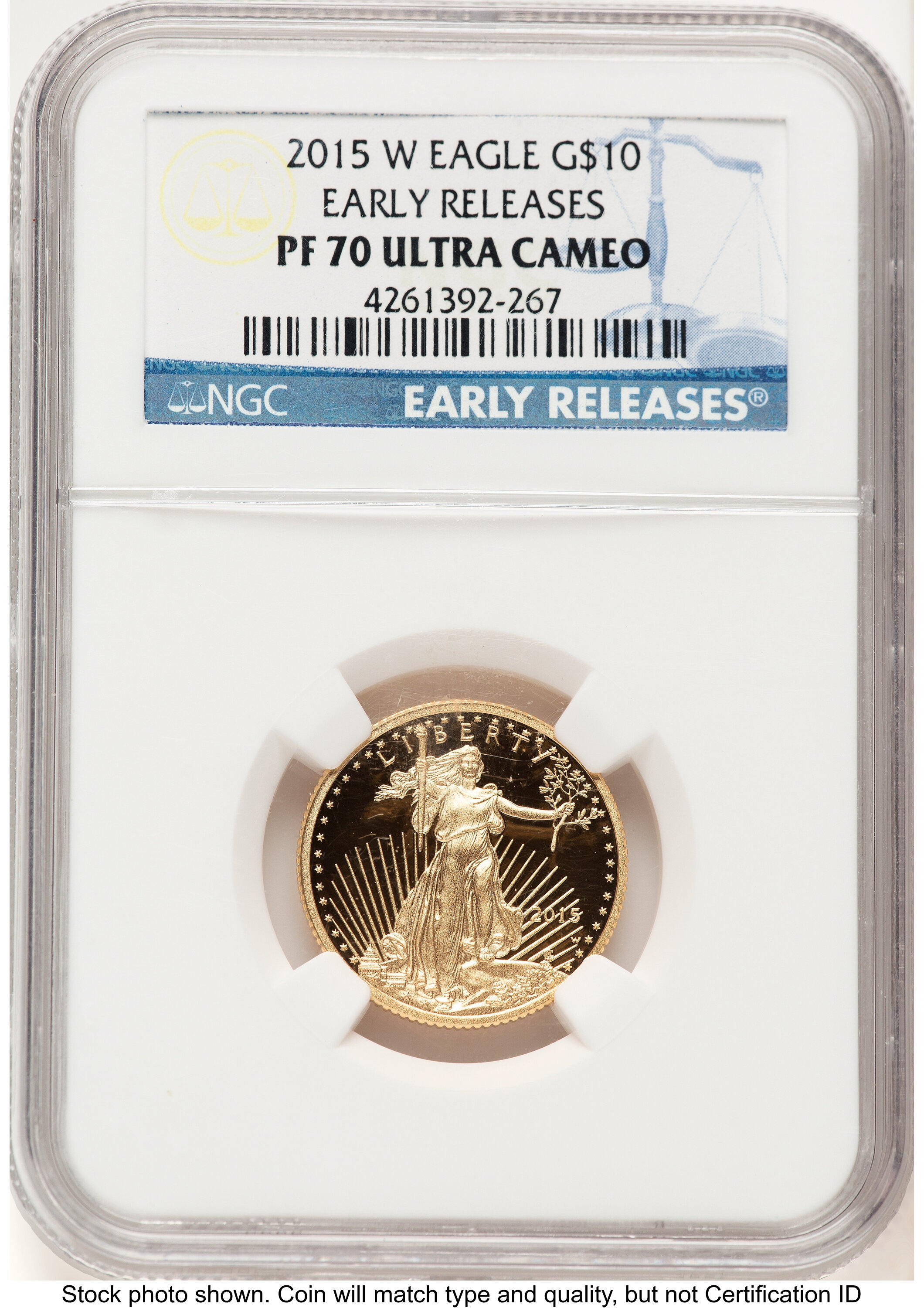 2015-W Proof Gold Eagle 1/4 oz ER Blue 70 NGC