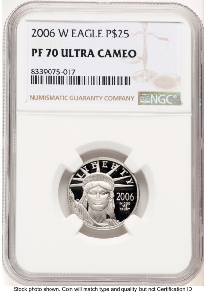 2006-W Proof Platinum Eagle 1/4 oz Brown Label 70 NGC