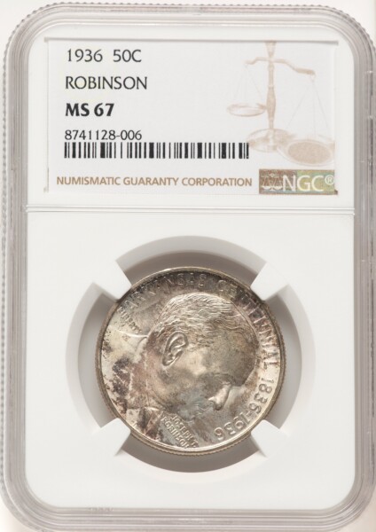 1936 50C Robinson, MS Brown Label 67 NGC