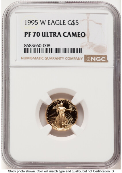 1995-W Proof Gold Eagle 1/10 oz Brown Label 70 NGC
