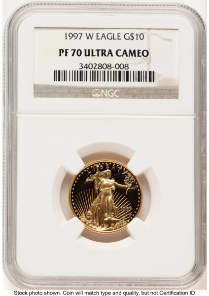 1997-W Proof Gold Eagle 1/4 oz Brown Label 70 NGC