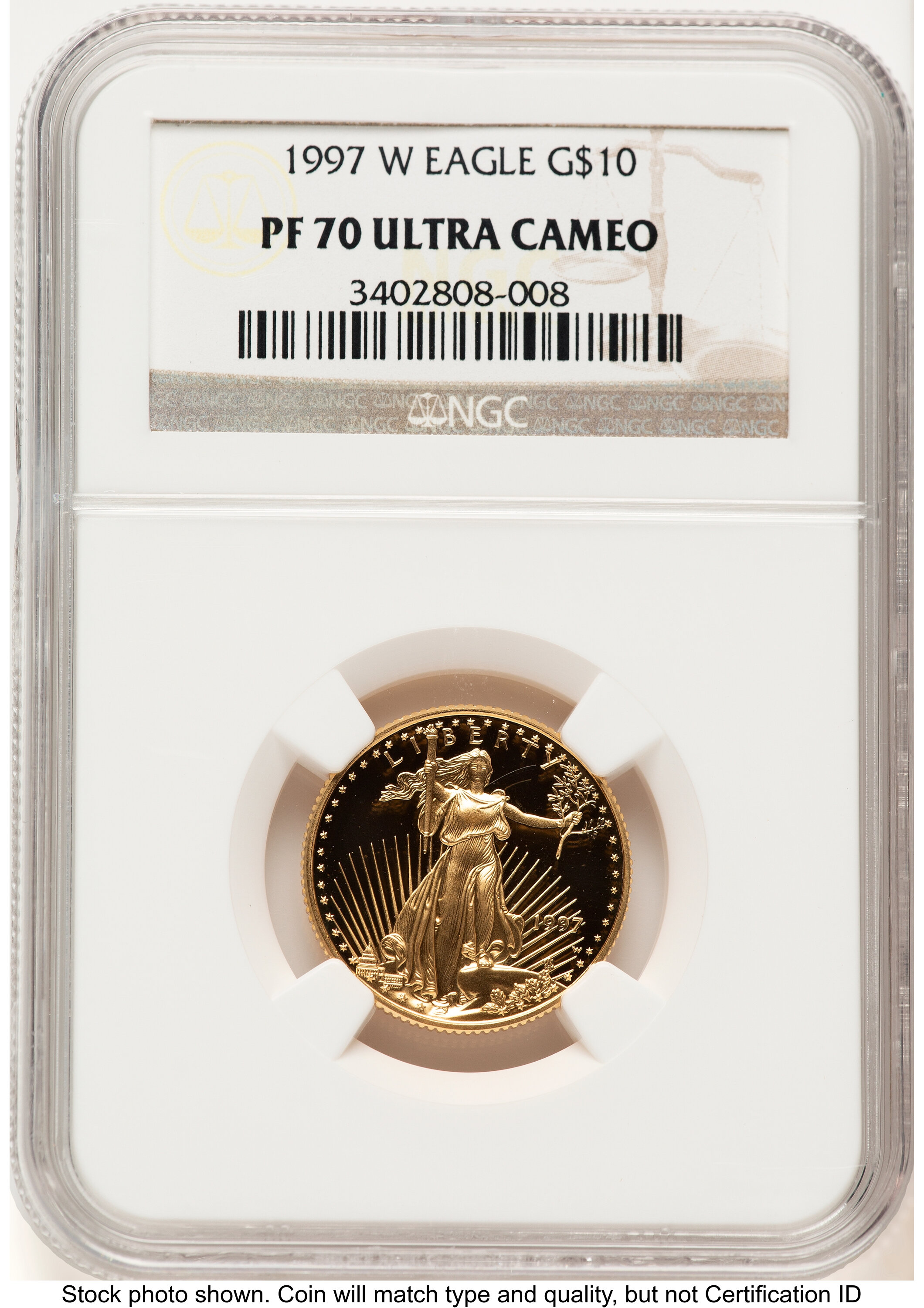 1997-W Proof Gold Eagle 1/4 oz Brown Label 70 NGC