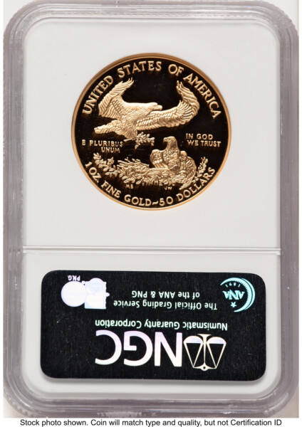 2000-W Proof Gold Eagle 1 oz Brown Label 70 NGC